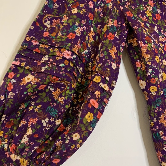 Farm Rio Floral Long Sleeve Jumpsuit in Dark Purple - Picture 13 of 14